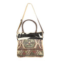 Wool TOTE KB Upcycled Hair-on Canvas women OHLAY purse KB110 Upcycled bag western Genuine Leather handbag