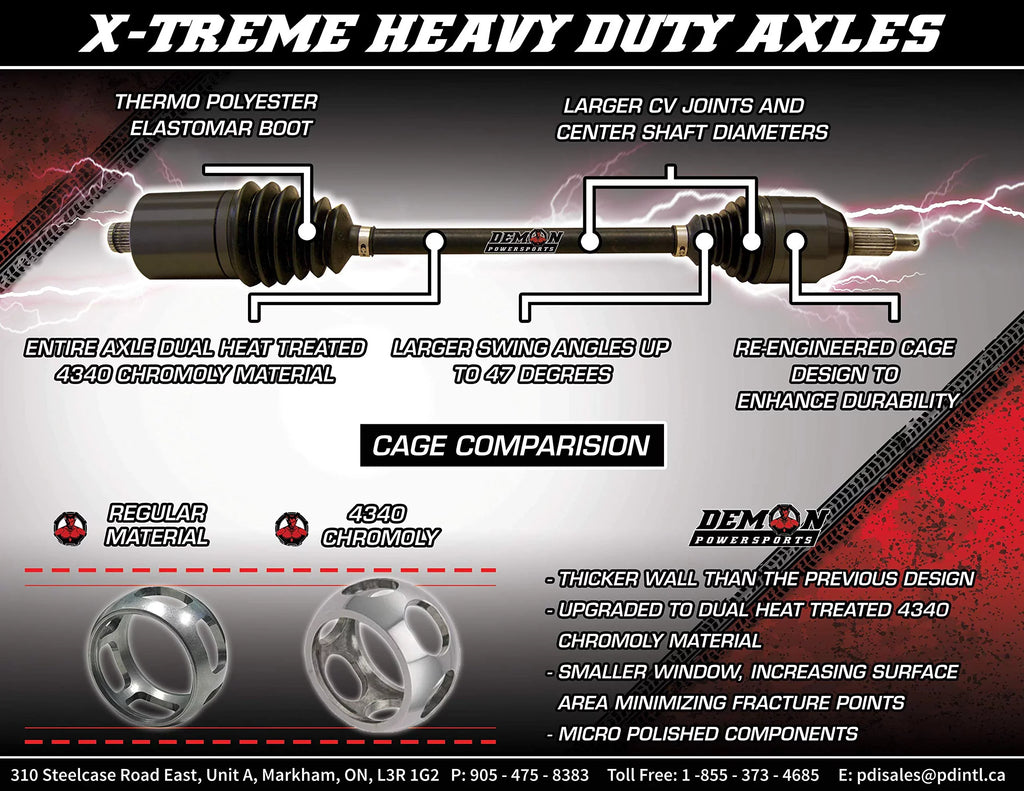 2018 2017 Series Powersports Heavy HCR) 5 EPS Spec, (Race inch 2019) General Xtreme - Duty 1000 Axle Long Travel [Rear] (2016 Demon for Polaris