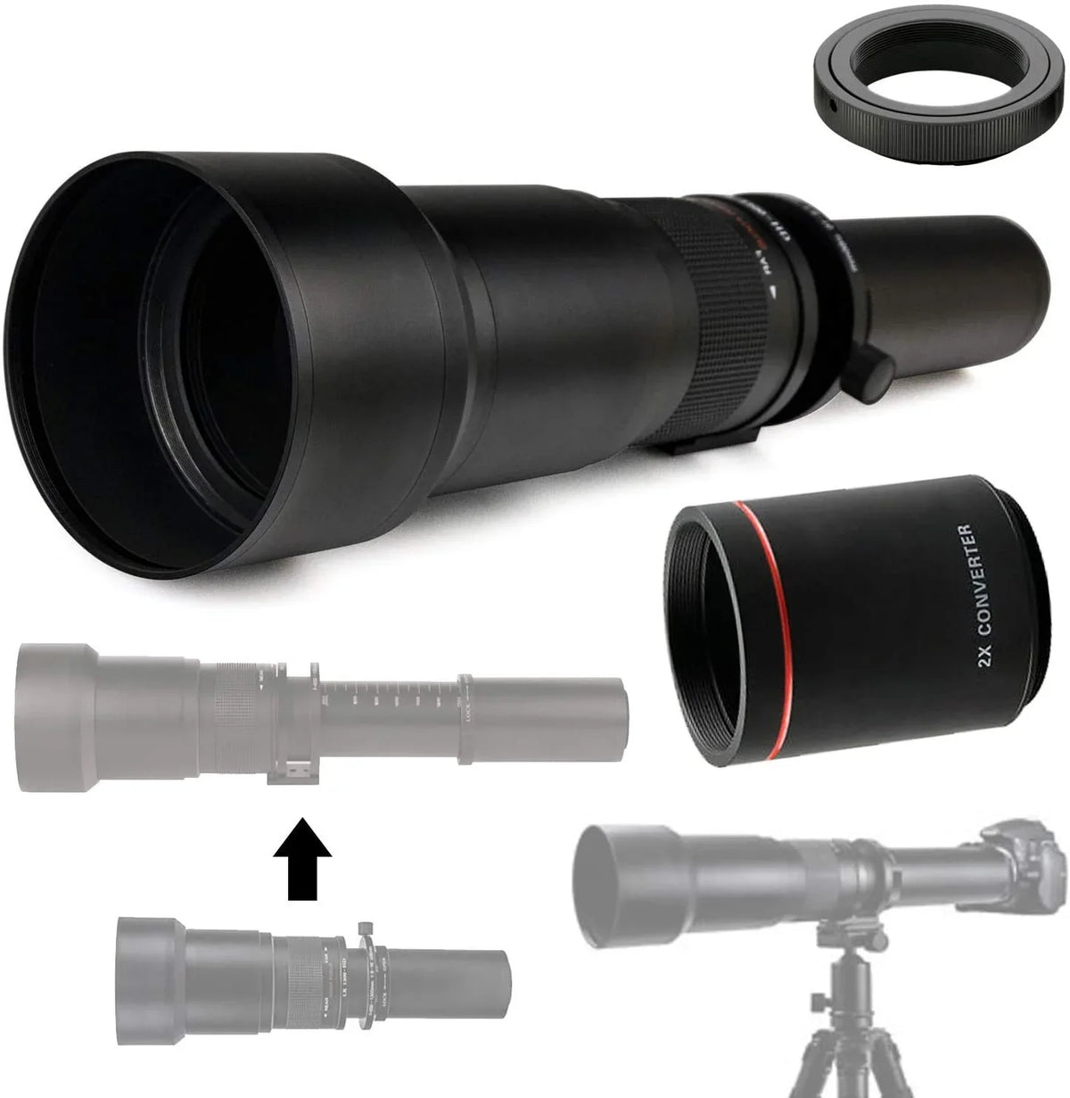 HD 2X- Thirds (w/ Zoom Optics f/8-16 Photo Lens Olympus Telephoto 650-1300mm Micro for Commander SLR 1300-2600mm) System Digital Four Cameras