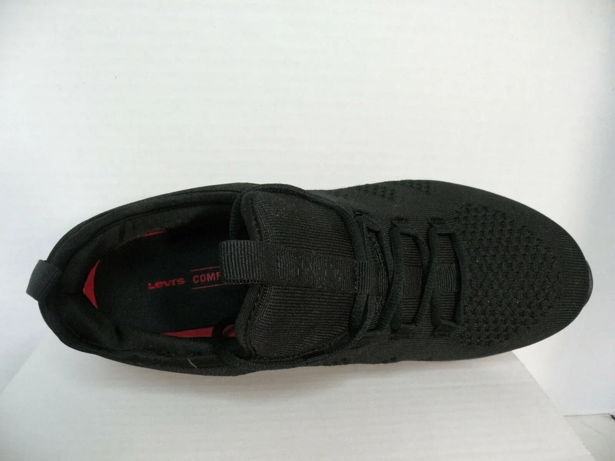 SNEAKERS LOW NEW TRAINERS SPORTS ATHLETIC LEVIS BLACK SHOES MEN 12 SIZE COMFORT