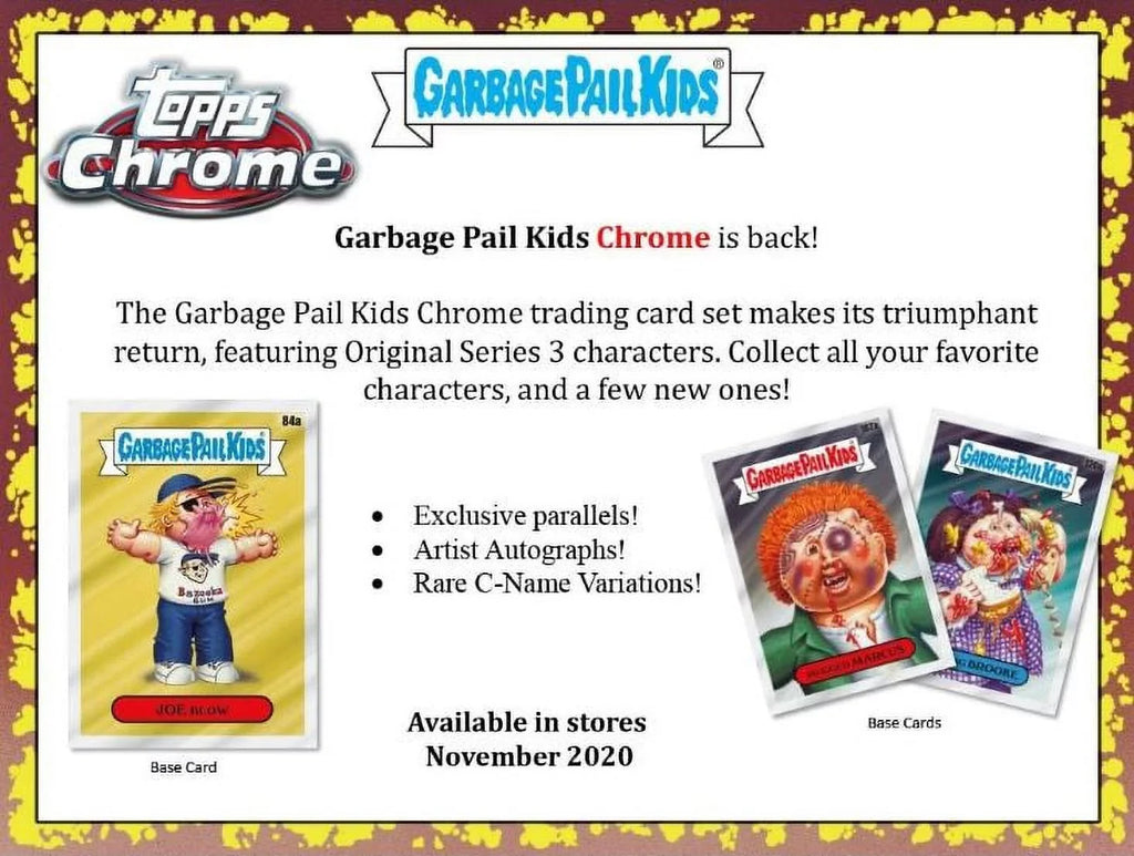 Chrome + Kids 2020 Pack Pail 5 Topps Garbage Box- 1 Bonus Blaster Packs
