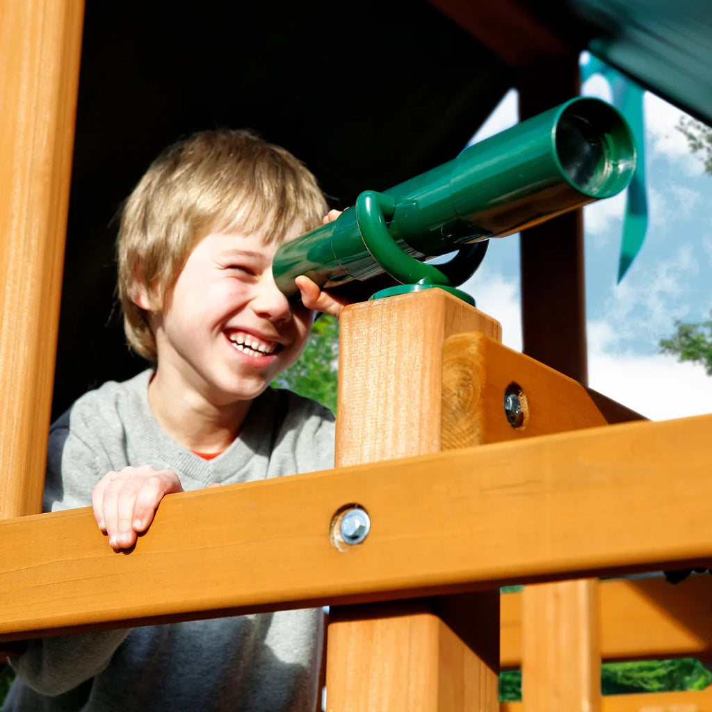 Wooden Bars, Vinyl and Playsets Set Wall Green Navigator Swing Monkey with Rock Climbing Gorilla Canopy,