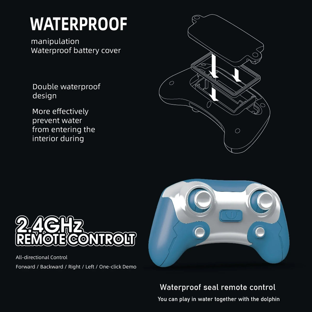 Water Kids Boat Pool /one Remote Pool Dolphin Remote Head Boat Animal Water Remote boat,Demo Boat Waterproof Animal Water Click Kids Head Toy River Toy Head Ball Waterproof