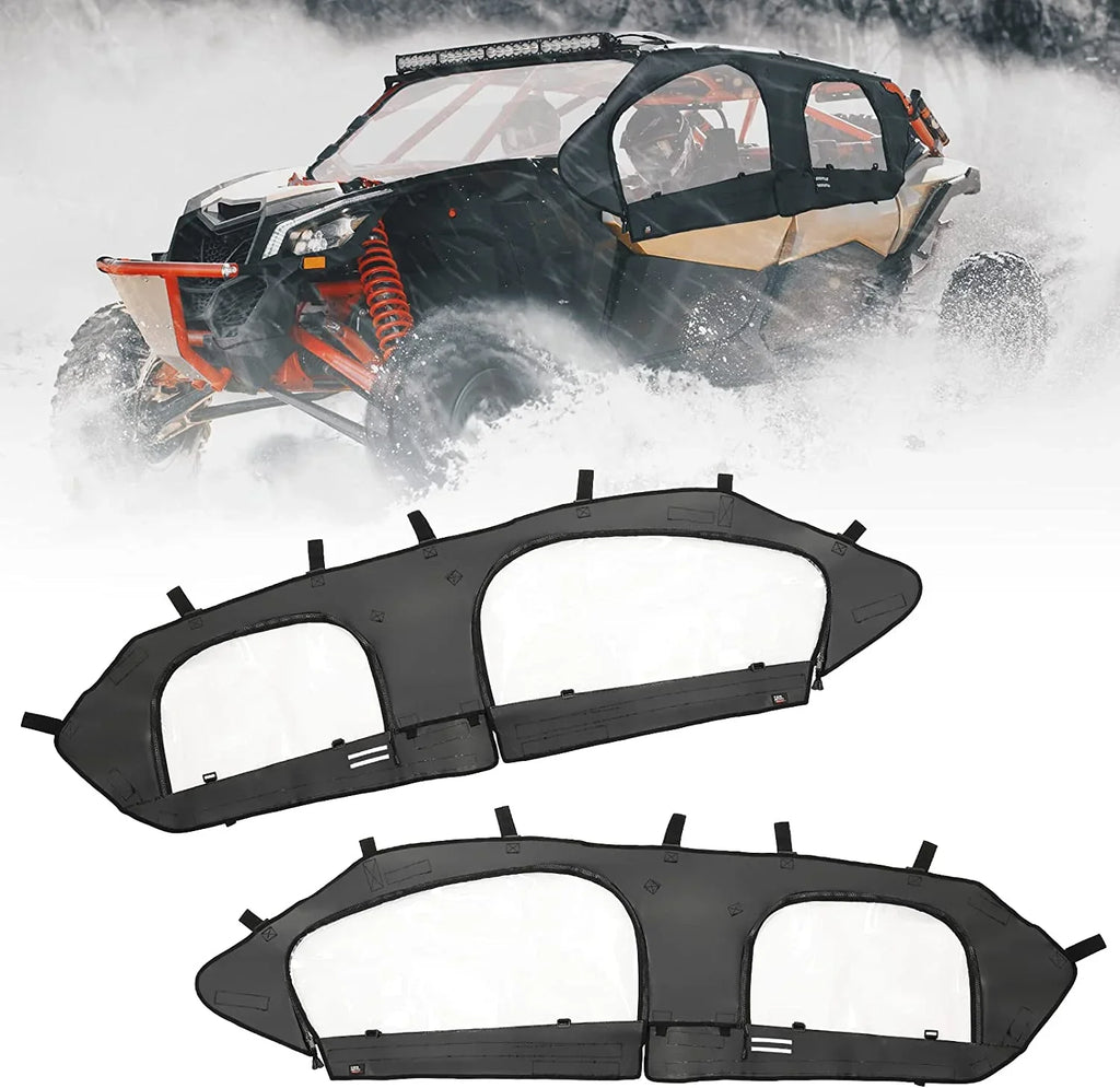 Seater Door Kemimoto Cab X3 Set top Am 2017-2023 Doors Models Kit, Soft with Soft Upper Compatible Can 4 Maverick UTV Max Enclosure