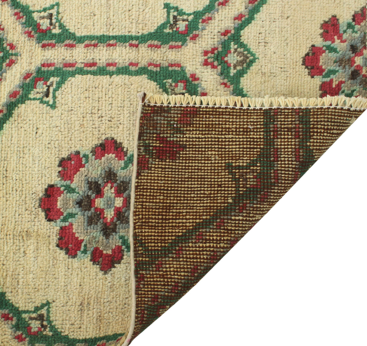 Ivory/Green x 3'0" Rug, 5'1" Magdalen Aria