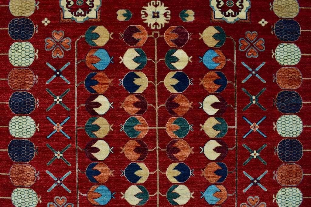 Red/Lt. 13'8" x Roselyn Rug, 9'11" Blue Aria