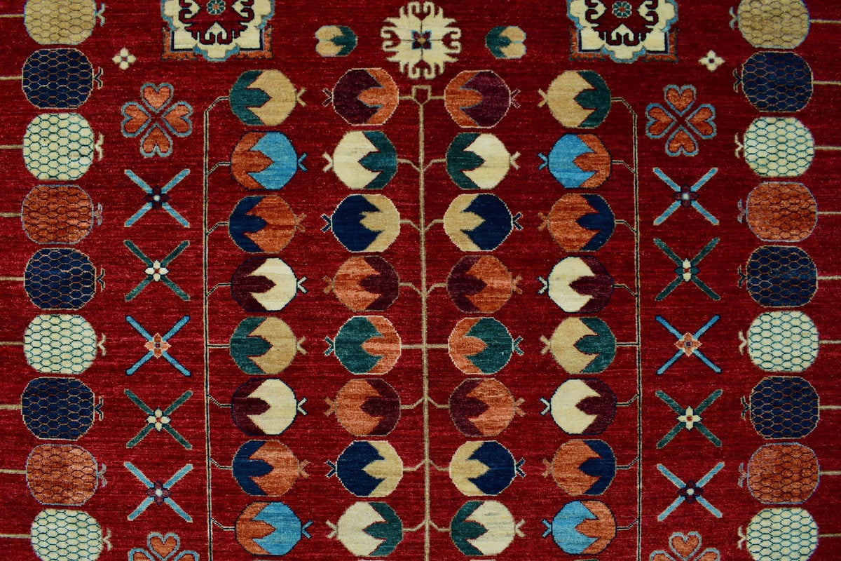 Red/Lt. 13'8" x Roselyn Rug, 9'11" Blue Aria