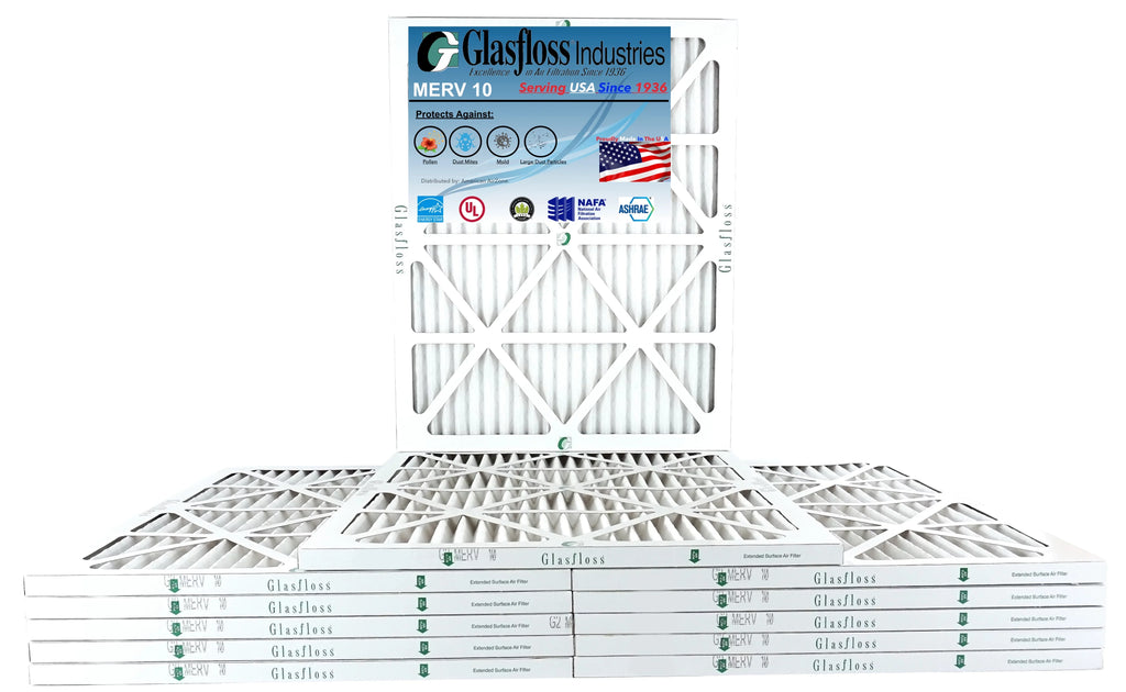 Size: 24.5x7/8 Glasfloss (Actual 10 - Air Furnace - inch) Filter 14.5 x MERV 15x25x1 -Qty:12 - in USA Made