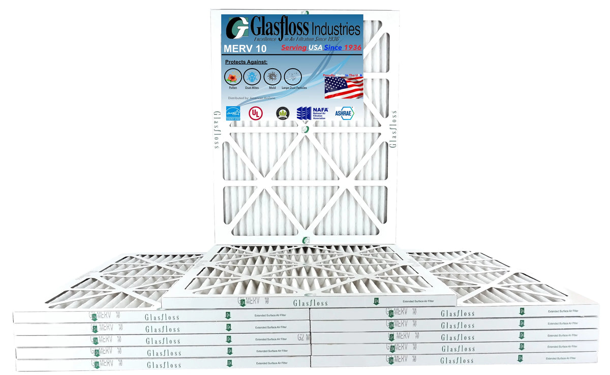 Size: 24.5x7/8 Glasfloss (Actual 10 - Air Furnace - inch) Filter 14.5 x MERV 15x25x1 -Qty:12 - in USA Made