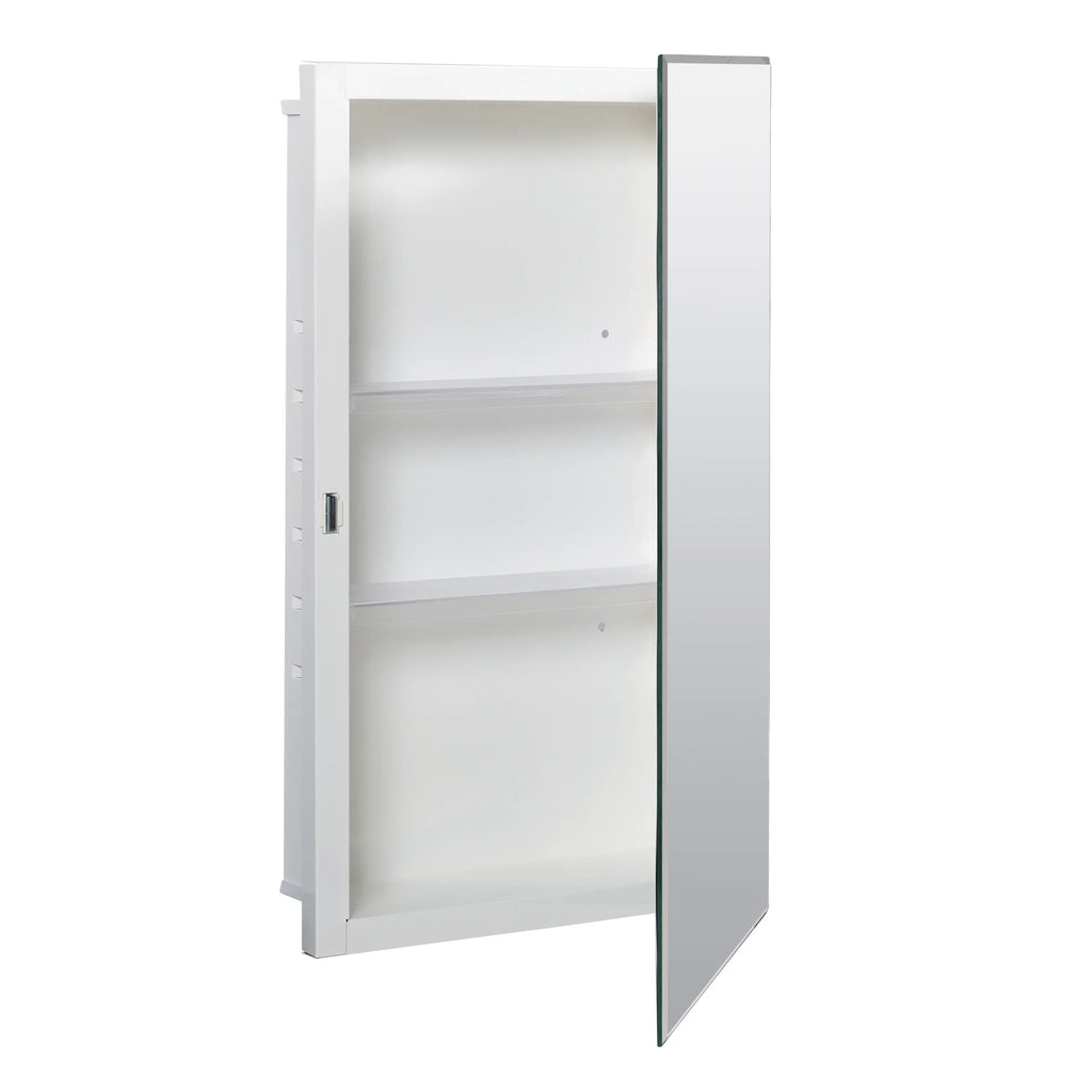 Zenna Frameless 26", 16" Medicine or Surface-Mount Home Recessed Mirror Rectangle x Steel Cabinet,