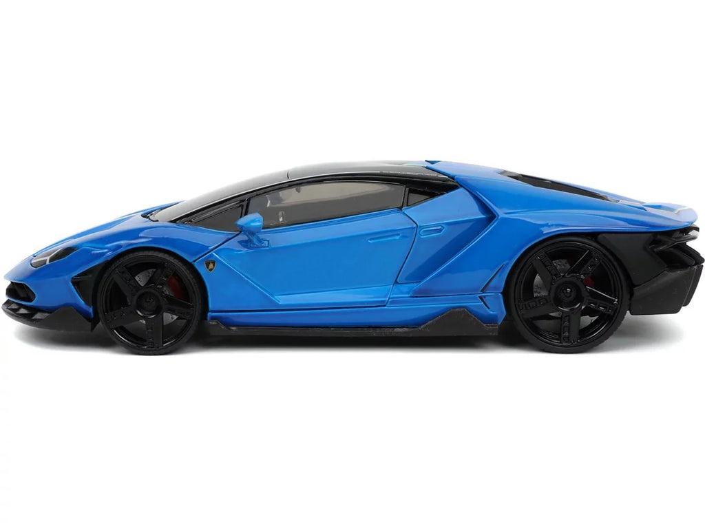 Centenario "Hyper-Spec" 1/24 Top with Stripes Jada Model Black by Series Car with Lamborghini Blue Diecast