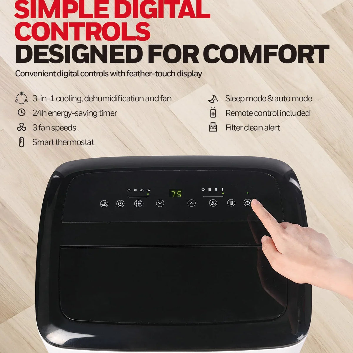 BTU & Portable Dehumidifier Smart Air Control, Voice WiFi HF0CESVWK6 10,000 Conditioner with Honeywell