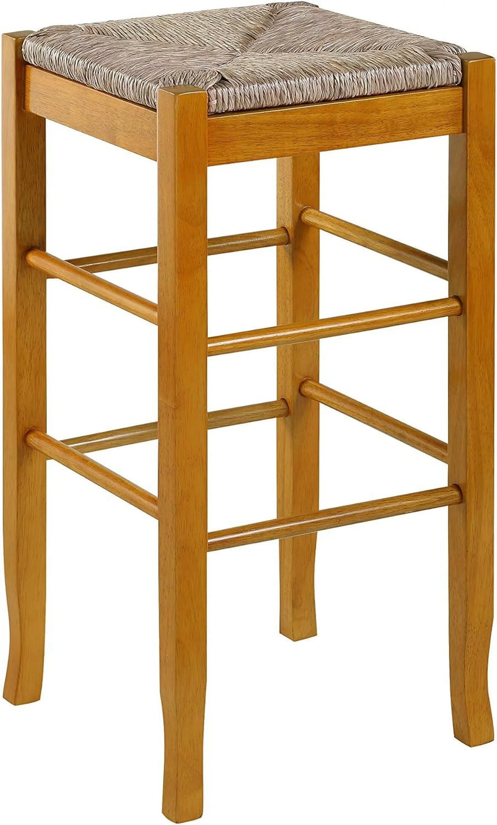 Rush Seat Square Bar 29-Inch, Brown Height Stool,