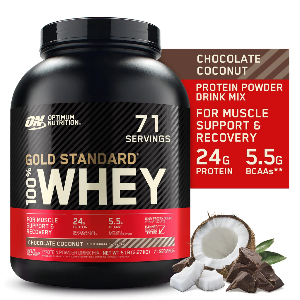 Nutrition, Protein Chocolate lb, 100% 5 Whey Standard Optimum 71 Coconut, Gold Servings Powder,