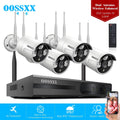 System, Wireless Security Security Outdoor without Dual Cameras WiFi Hard Kits 4Pcs Camera Surveillance Antennas 3.0MP Drive, NVR 2K