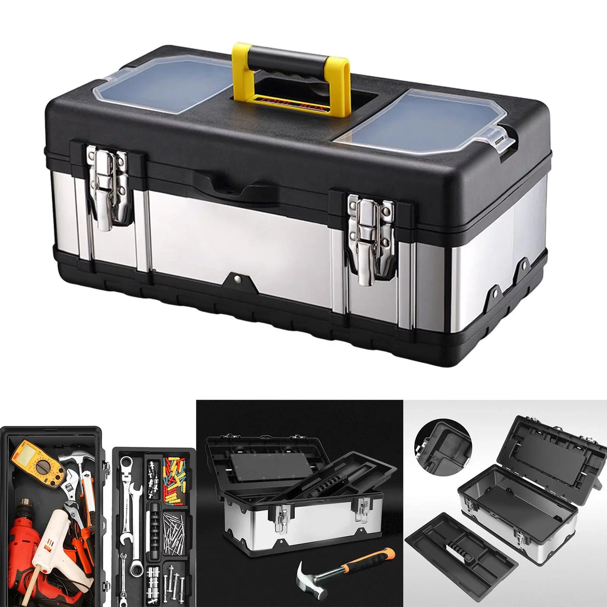 Tools Storage Trunks Case 17inch Toolbox for Repair Case Carry Lockable Car Plumber