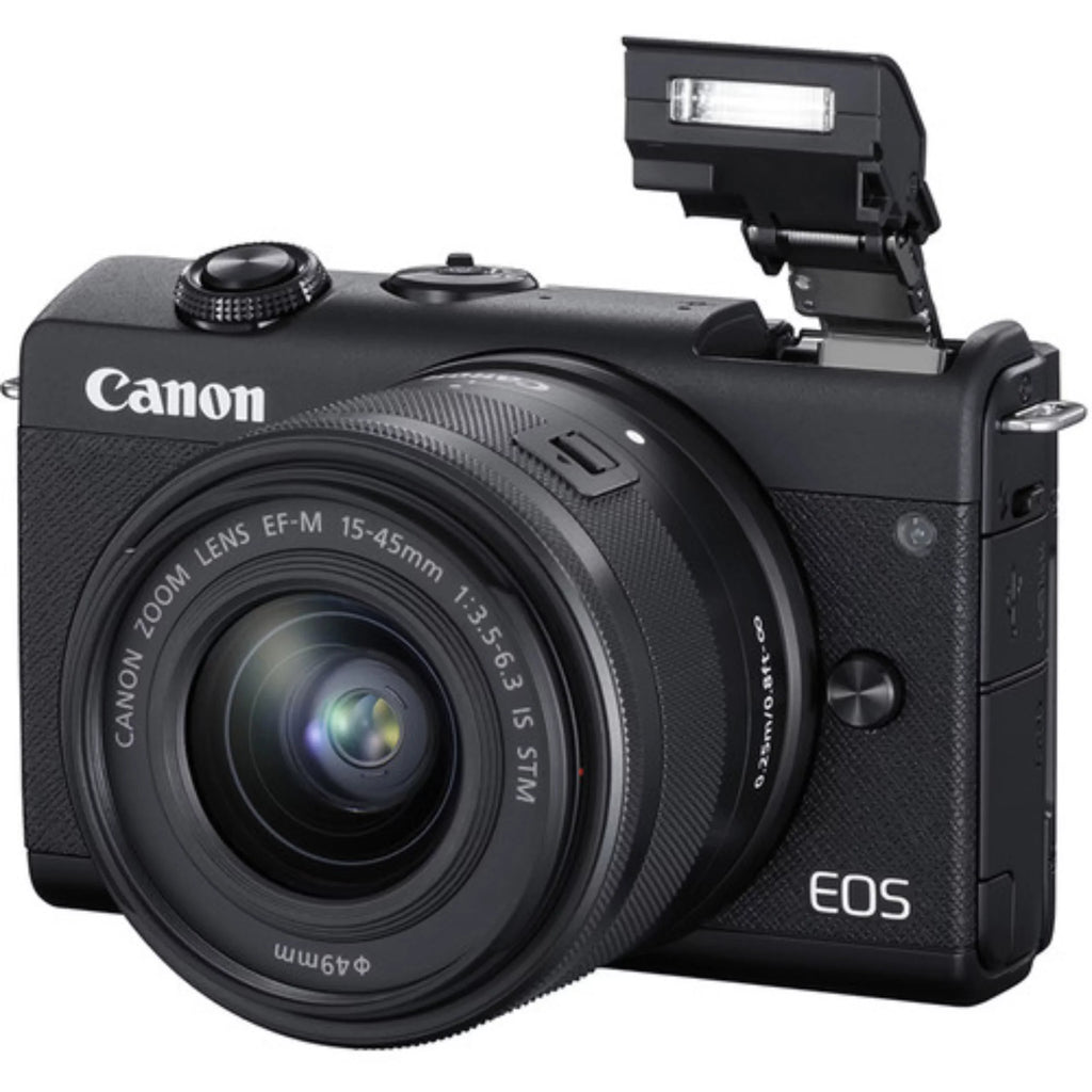 Lens Digital (Black) Camera Dual Kit Mirrorless M200 Canon EOS