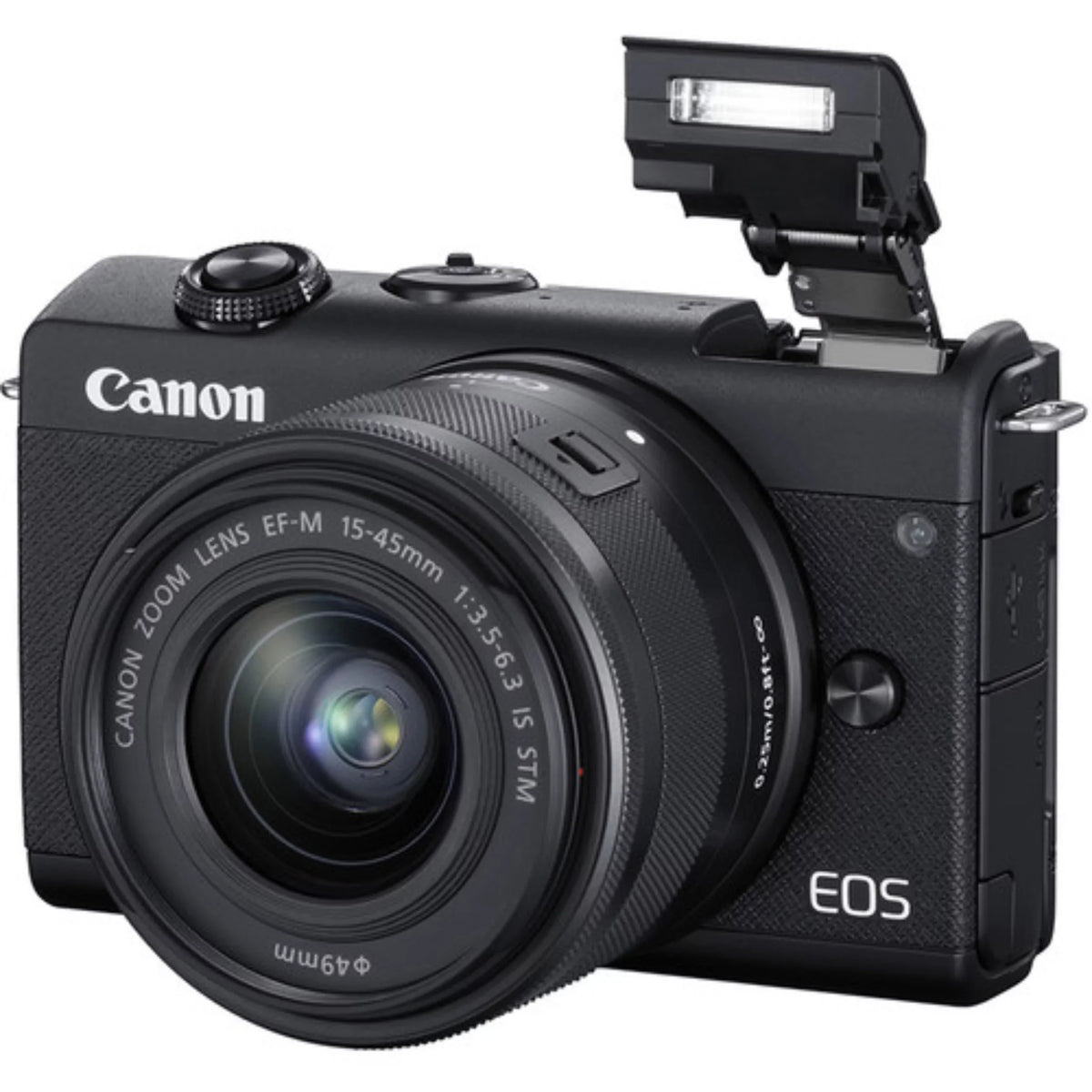 Lens Digital (Black) Camera Dual Kit Mirrorless M200 Canon EOS