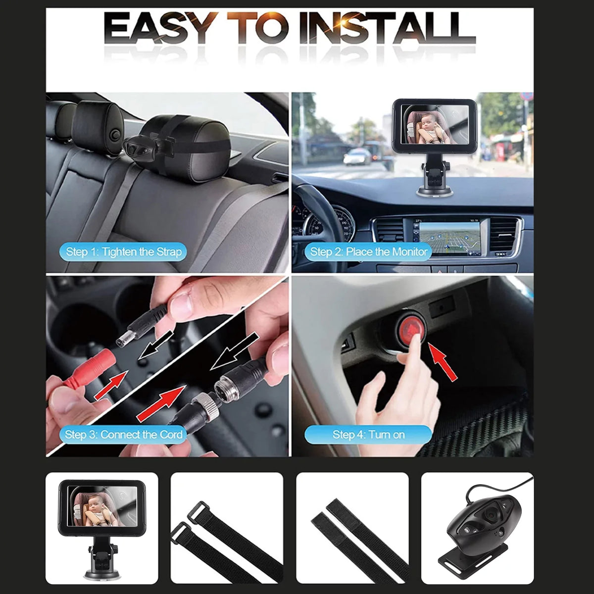 150° Car Baby 5 Seat Camera Seat Seat Mirror Invigilator,Camera Rear 5 Monitor Monitor 150° Car Mirror Car View Display Baby Wide View 5 Wide Vision Inch Car Baby Dazzduo Seat Baby Inch Display