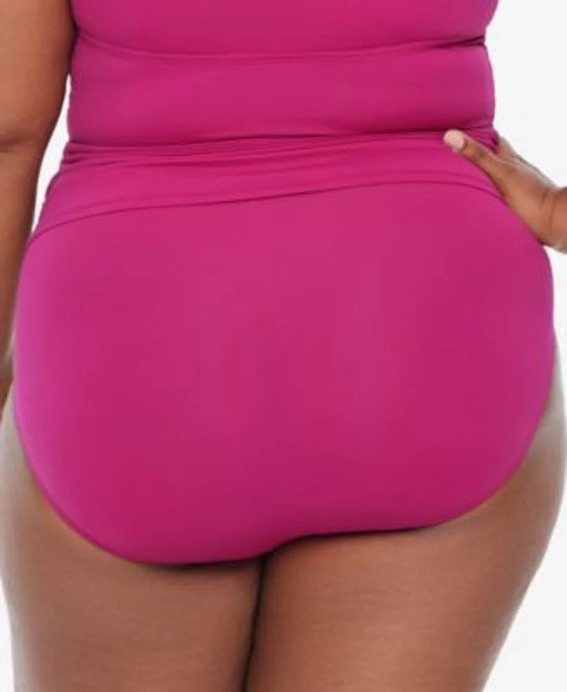 Shirred Size Plus Ralph PLUMERIA Swim US High-Waist 22W Lauren Bottom,
