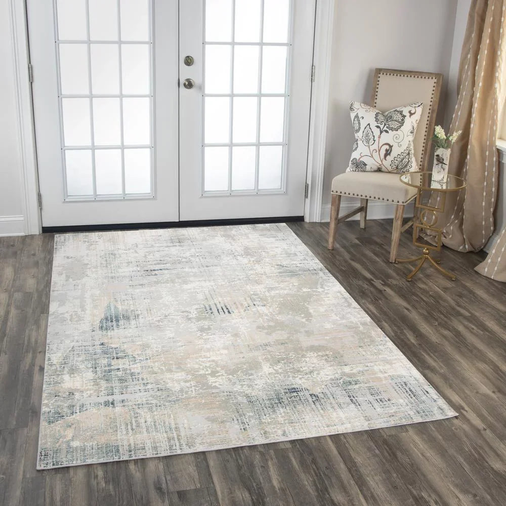 Glamour Gray Decor Ivory Power-Loomed 7'10"x9'10" / Area Alora /Ivory Rug Gray /