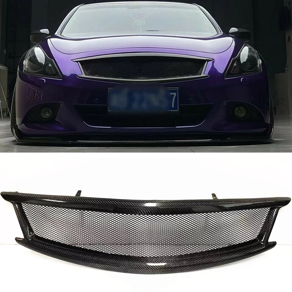 2010-2014 Nissan Grill G Front Fiber Car Grille Carbon Skyline Infiniti for G37 Bumper Sedan