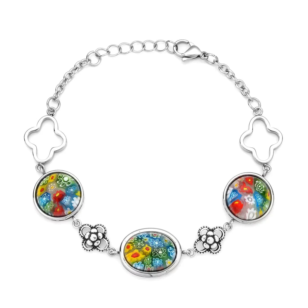 Stainless Glass Women Unique Shop for Bracelet Mom Jewelry Stylish Mothers for Costume Gifts Steel Size LC Oval Fashion Birthday Day 6.75"