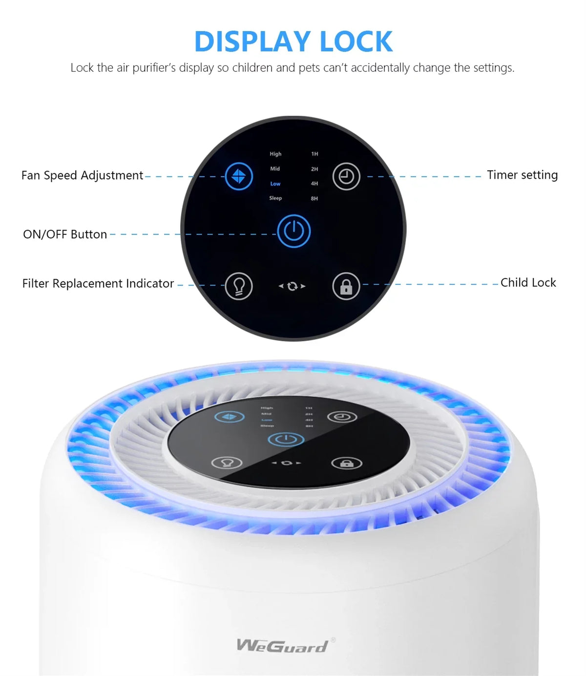 with Air White, Purifier Dander True WeGuard to Wildfire HEPA K300 Filter sq Coverage 0.1 430 Pet Smoke, for Dust, Removal H13 Odors, 1-Pack ft Pollen, Allergens, Microns | |