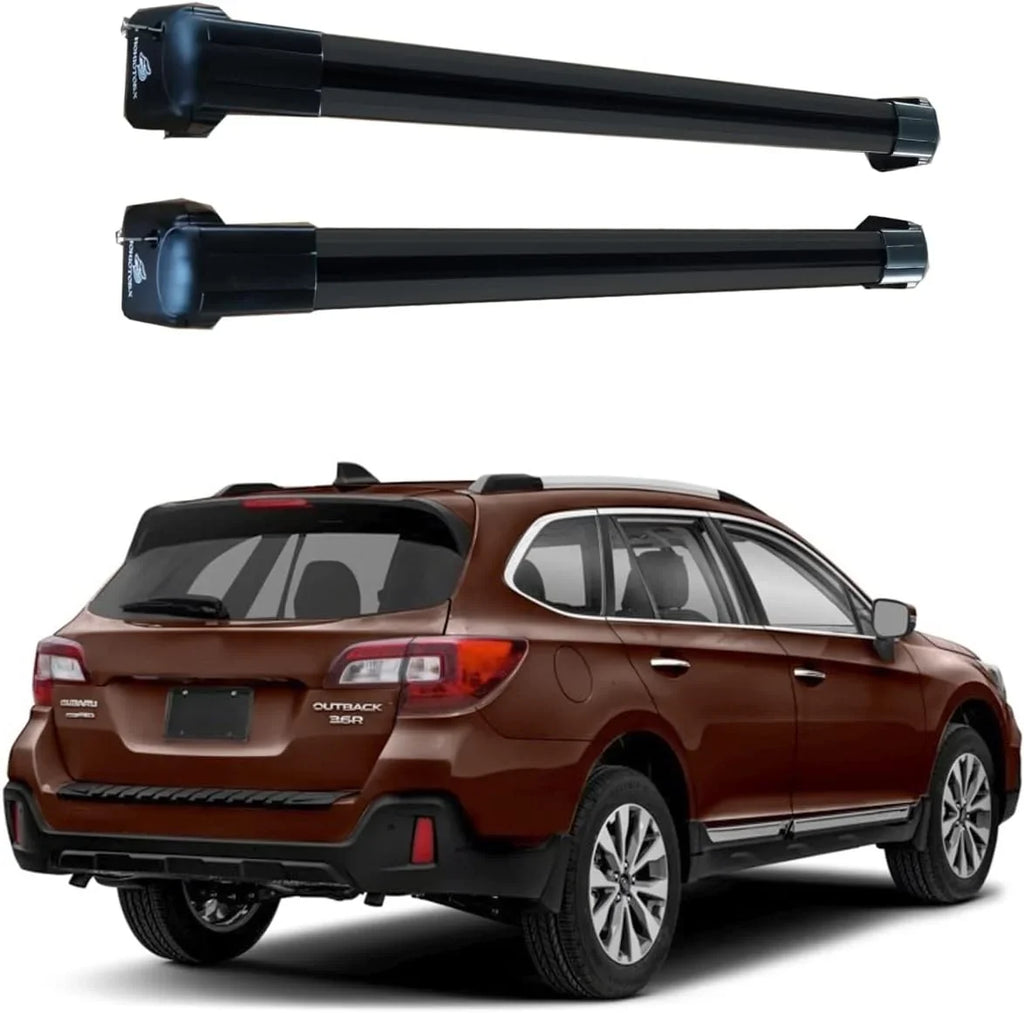 Subar-u Cargo Premier Rack Crossbars – Box Black Fit Rooftop Board, Luggage, for Bars Cross for Carrier Outback Chrome Bike Ski ROKIOTOEX Touring 2015-2019 SO14T Roof Lush Side Rails,
