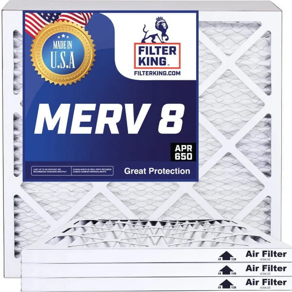 MADE | MERV Air IN | Size: .75" Filter x Pleated HVAC 4-PACK Filter | 5 A/C | 43 King Filters Furnace USA 5x43x1a 8 x Actual