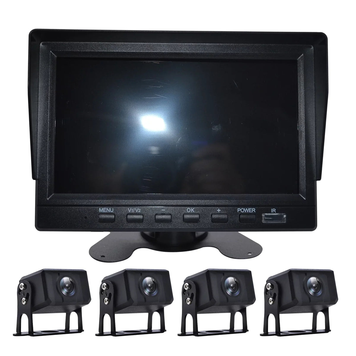 Bus+4 Driving Truck Video DVR Rear Recorder View Backup Monitor 7" RV Camera for