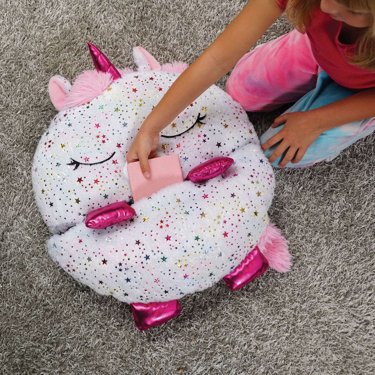 One, and Sack Pillow in Nappers Unicorn Toy Sleeping Happy Plush