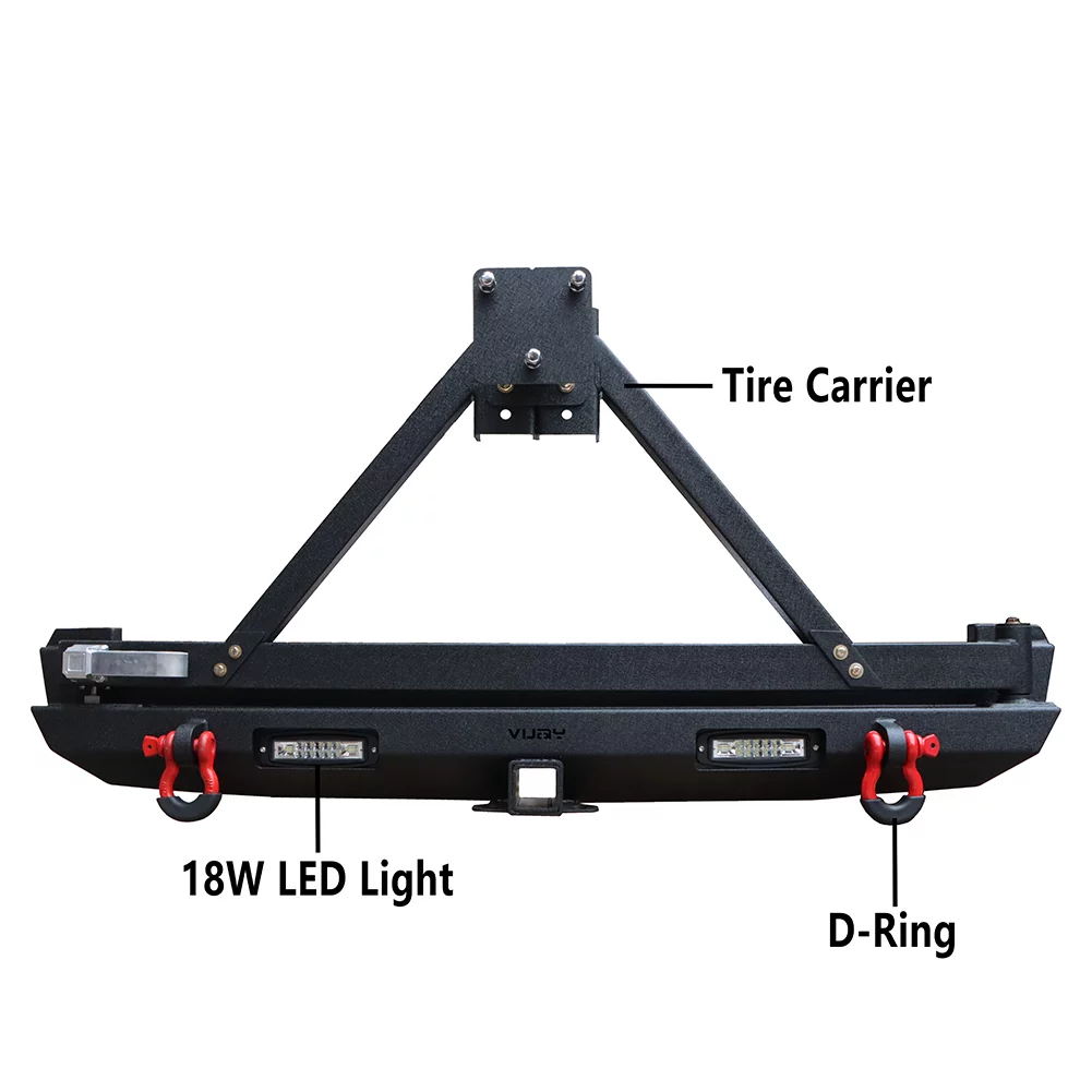 1984-2001 Lights Bumper Rear Cherokee For Steel Carrier XJ & W/Spare Ronghui Tire Jeep