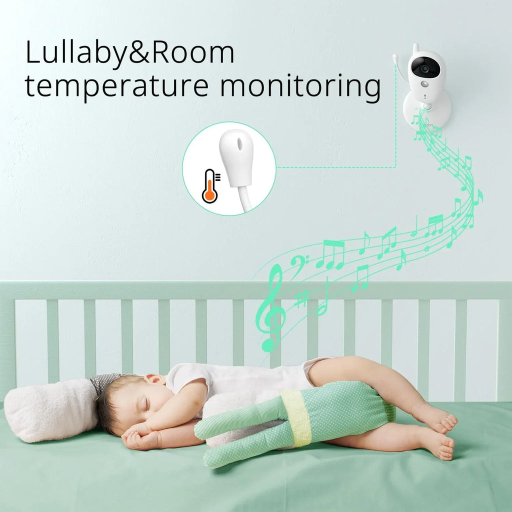 Night Wireless LCD Transmission, Vision, Home with Sensor, Digital Baby Screen Way Yoton Talk Mode, 8 Camera, Security, 2.4GHz VOX Two Temperature Monitor Lullabies, 3.5-inch