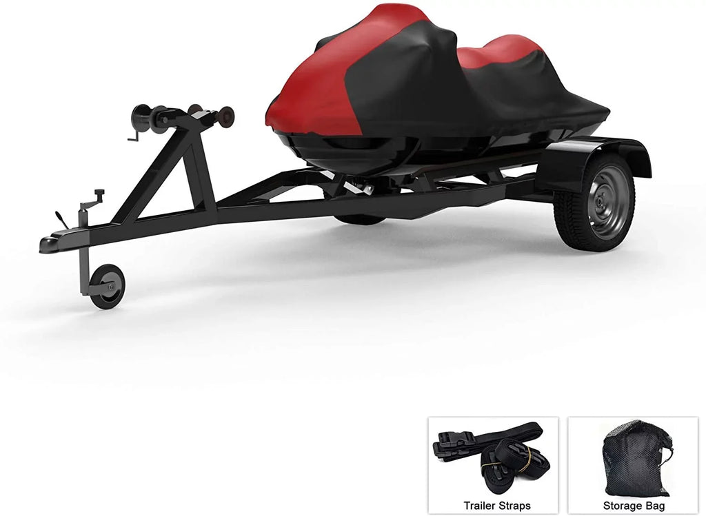 '- Storage from Rain, Yamaha Trailerable Includes Jet Ski Covers UV Rays, Sun, Color Straps RED/Black Trailer and - Bag Weatherproof and for Weather All VX-C - - Protects 2021 More!