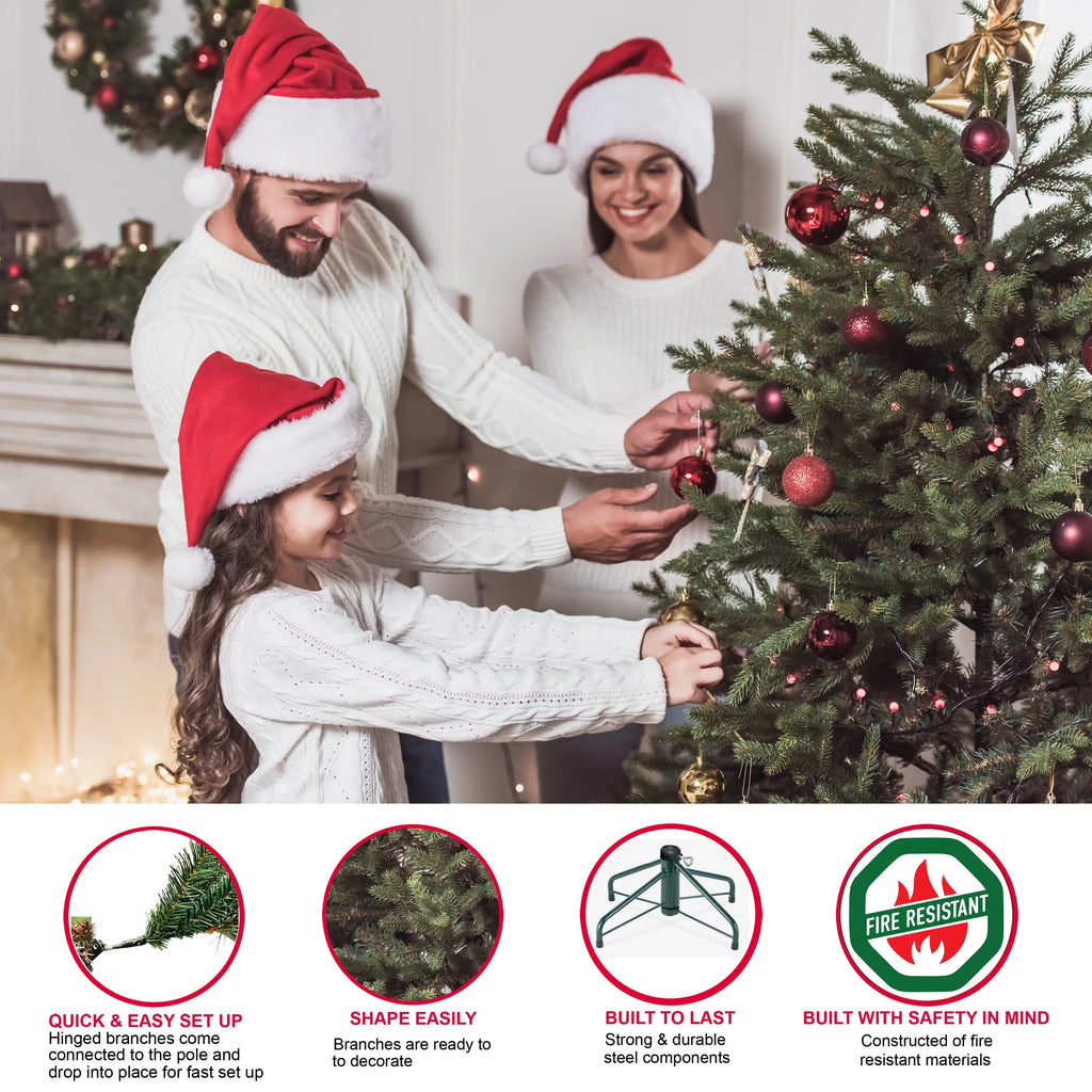 Pre-lit Artificial Fraser Clear 800 UL Fir Christmas Tree Lights listed 9 ft. Slim
