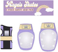 '- Youth - Elbow Protective Women Gear Skates Purple Knee BMX Wrist 6-Piece Kids - Pads Adult Angels Pads for - Large Roller Guards Safety Gears Pack - Skates