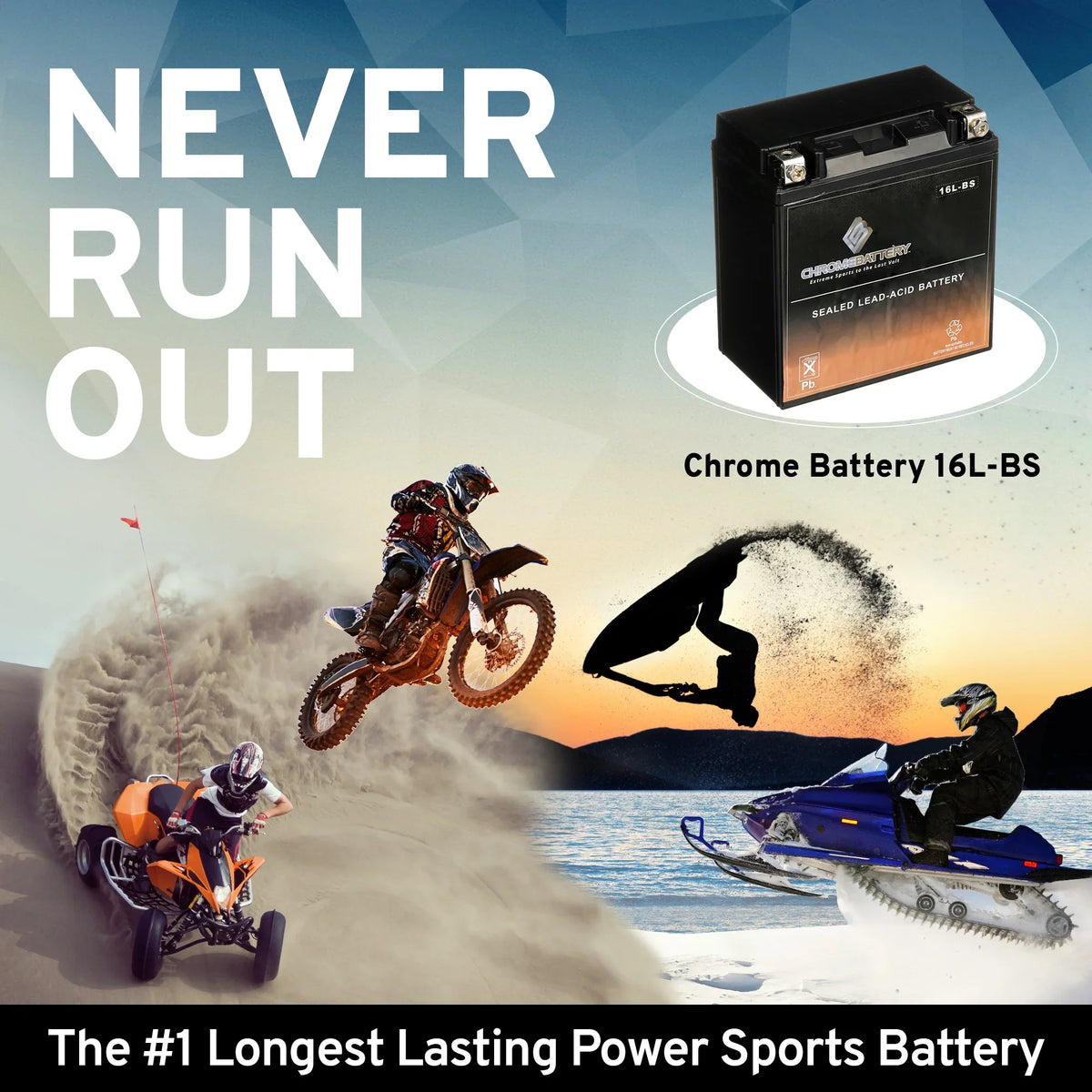 YTX16L-BS Ski St (16L-BS Volt,14 Ss Ah, CCA) 750cc for 230 Battery 1995 Jet Chrome Jh750 Kawasaki Xir 12 Battery Xi