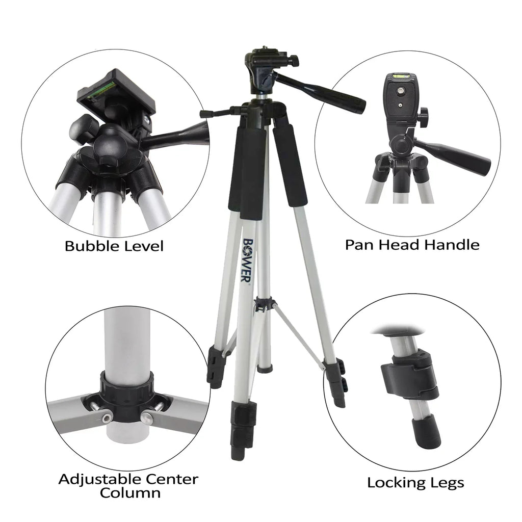 Bonus Control Compatible Includes Universal UltraPro 59" Aluminum Camera iPhone/Android Full-Size + Smartphone Microfiber with Phone, UltraPro Cleaning Tripod Inch with Mount Cloth Remote Cell