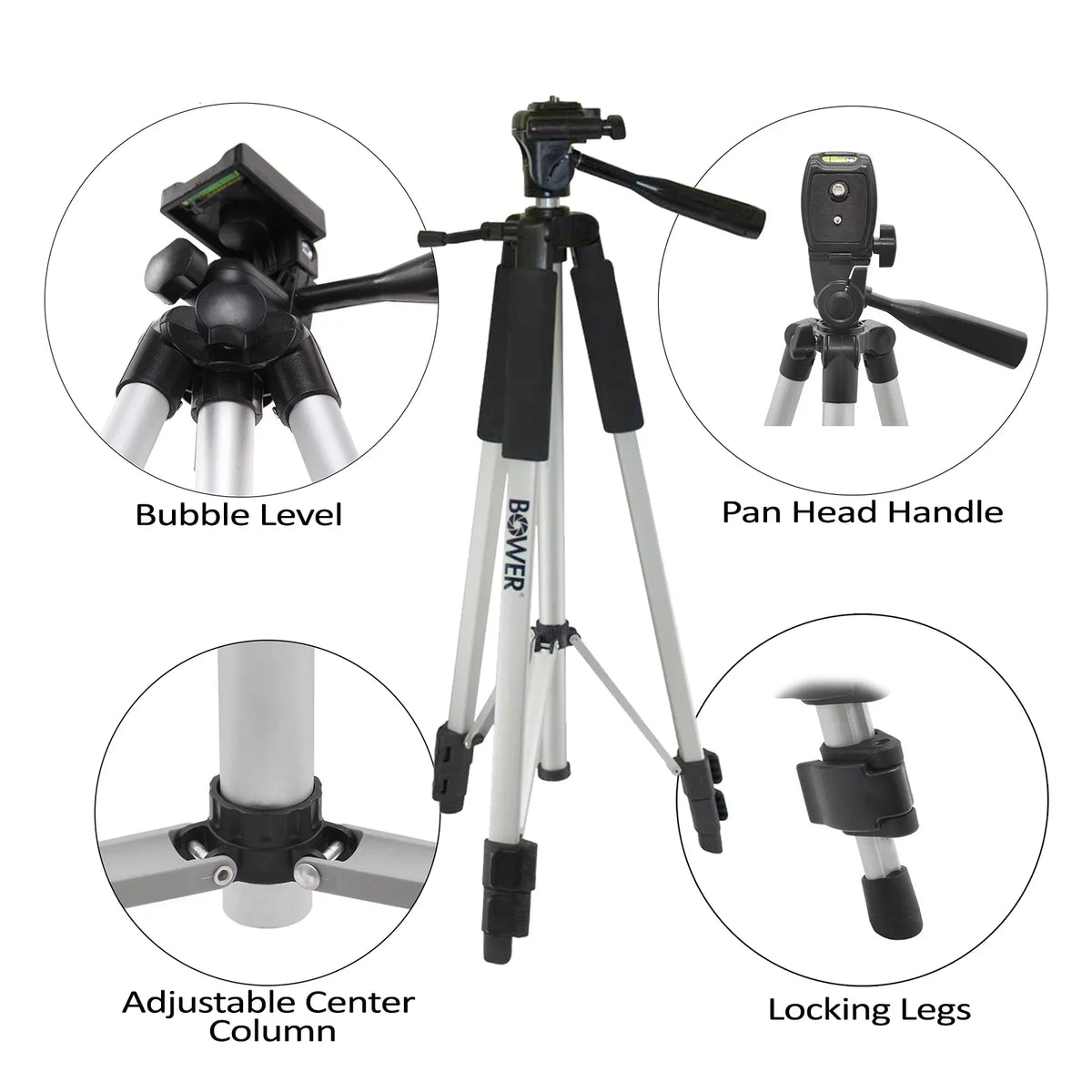 Bonus Control Compatible Includes Universal UltraPro 59" Aluminum Camera iPhone/Android Full-Size + Smartphone Microfiber with Phone, UltraPro Cleaning Tripod Inch with Mount Cloth Remote Cell