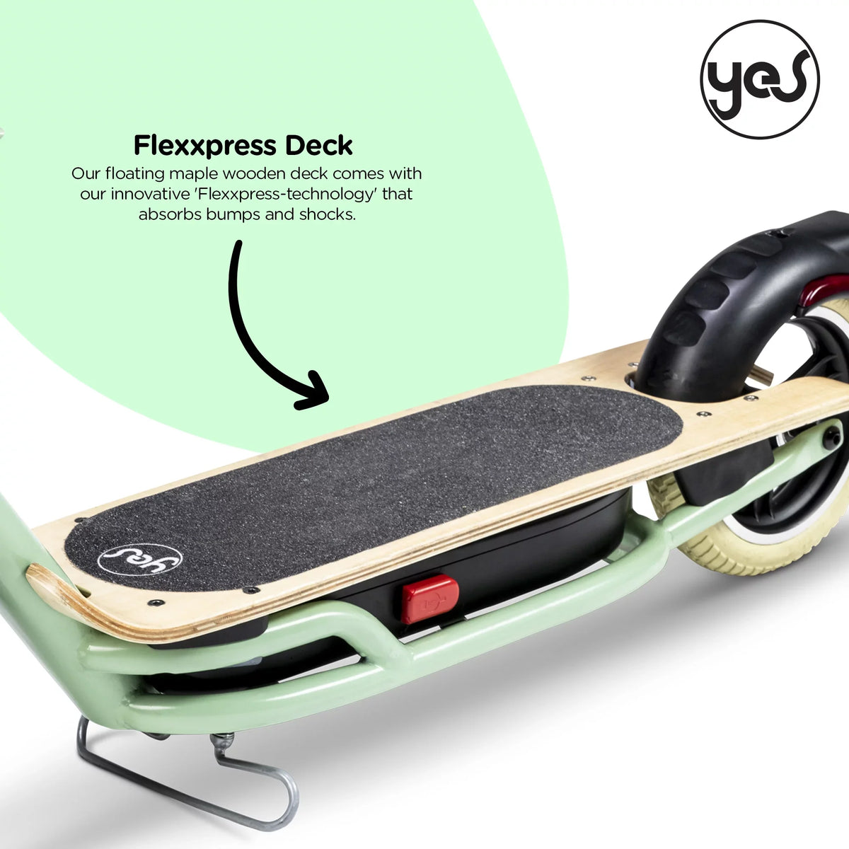 Yvolution (Green) LED Scooter Electric Adults for Display, YES Foldable Design