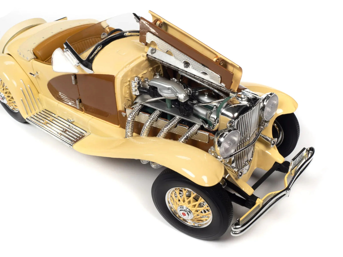 SSJ Gold Chocolate 1935 Diecast Model Yukon World Speedster Brown and Car 1/18 Duesenberg by Auto