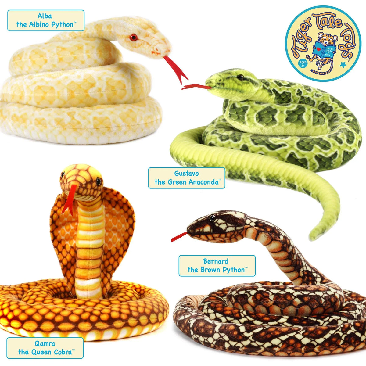 Animal the Green 100 Plush Stuffed Tiger | Gustavo by | Tale Toys Anaconda Inch Snake