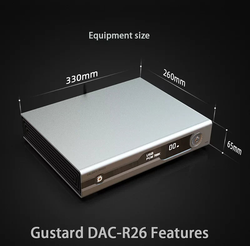DSD (Black） Gustard XMOS Control Clock DAC Dual K2 DAC R26 Discrete Balanced R2R Remote LDAC Native with MQA Decoder
