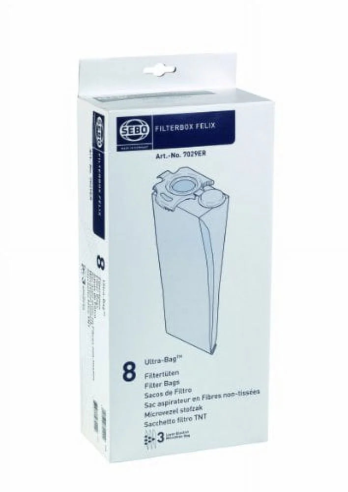8-Pack 7029ER Sebo Felix Cloth Bag Filterbox ULTRA NEW