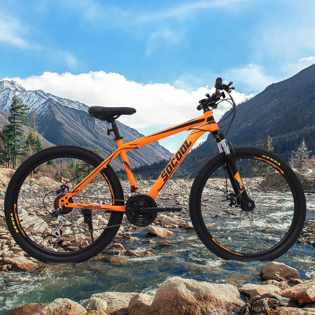 Fork Orange City Bike, Teens, or inch bike 26 SOCOOL with Suspension 21 for UF511BK Full Disc Bikes, Black, and Adult Brake Bike Mountain Speed Road