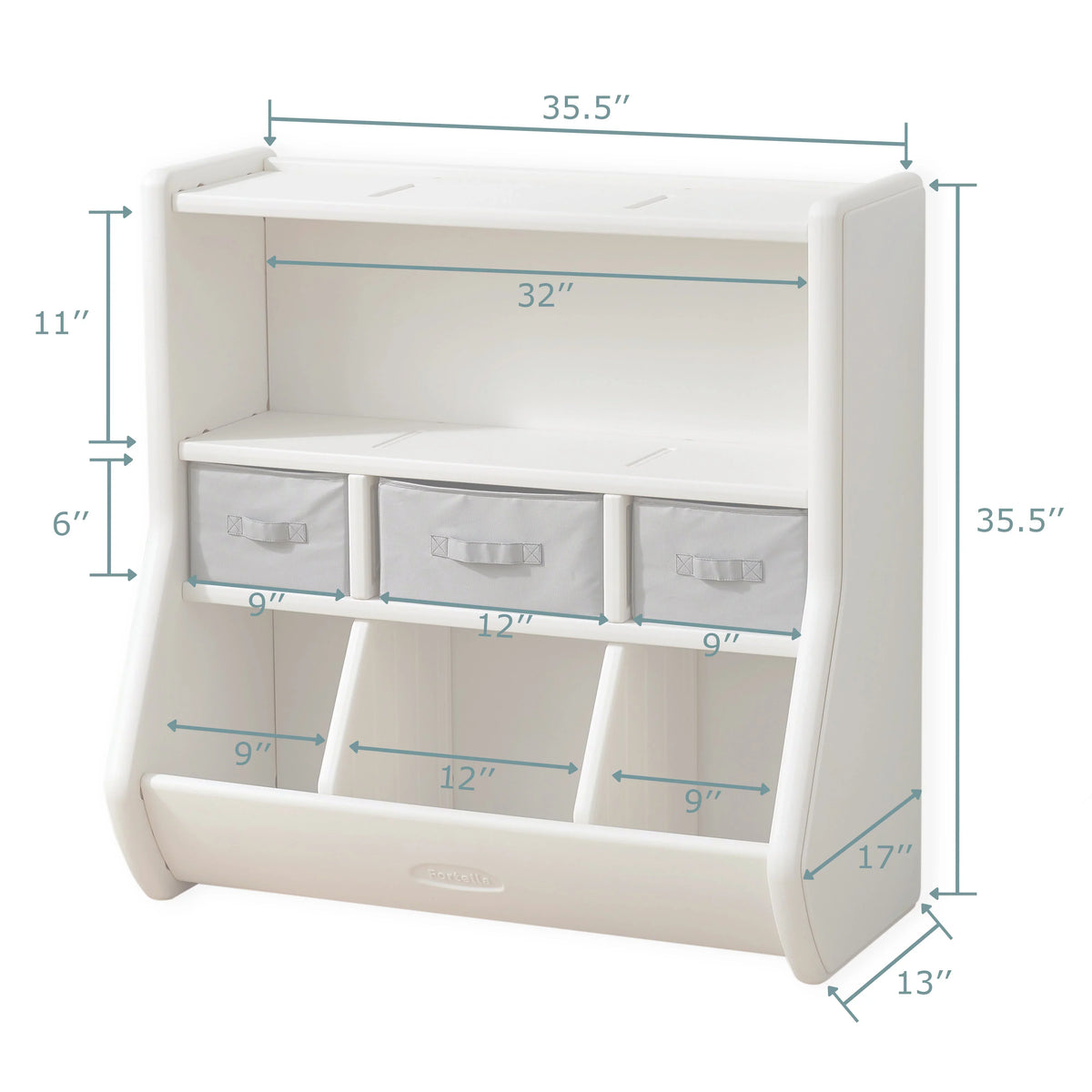 Toy and of Removable HDPE, Large 3 Kids with The Toy Box Fortella, Montessori Modern and by and BPA Bookshelf, 3 Cabinet for Formaldehyde Drawers, Safe Shelf, Storage Bins, Display FREE Made Organizer