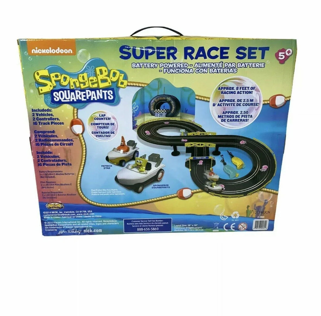 TRACK RACE RACERS SQUAREPANTS AND RACE SPONGEBOB SUPER BOAT SET