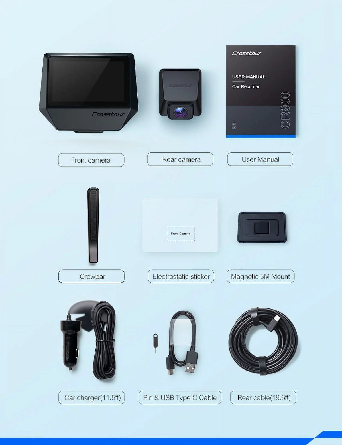 Screen Recorder 3 Camera Dashboard Camera Front Cars 2.5K Dash Backup Cam Rear, for Crosstour Dash Magnetic inch 170° IPS GPS, and