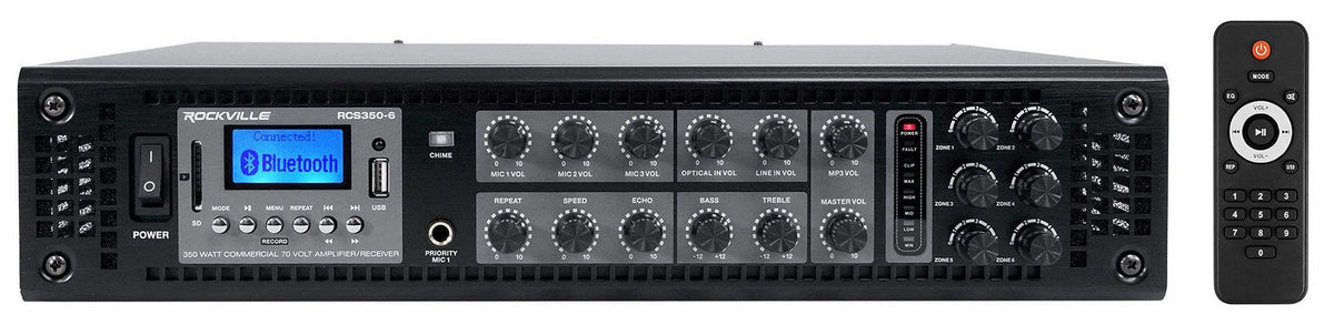 Mount Black JBL (12) Wall COL600-BK Speakers+Amp Commercial Column 70V Array 24"